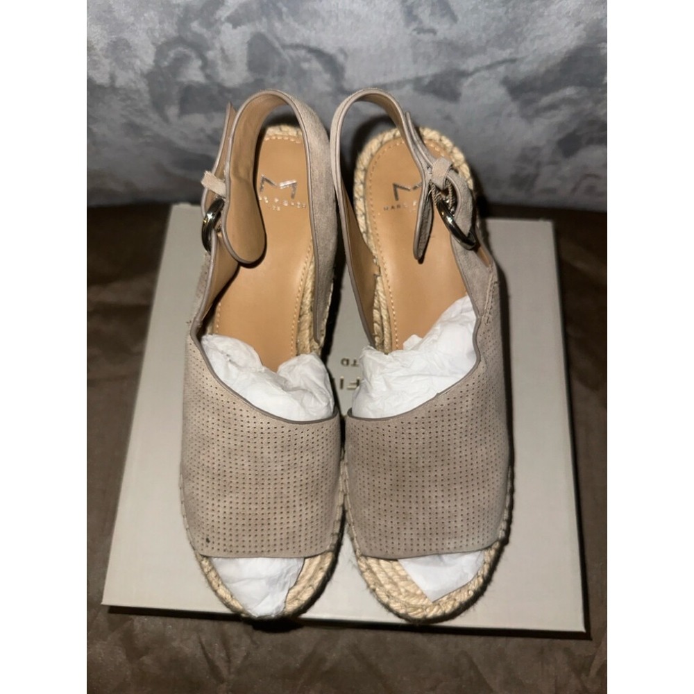 Marc‎ Fisher Mlandela Perforated Espadrille Platform Sandal Women's Size 9.5 EUC